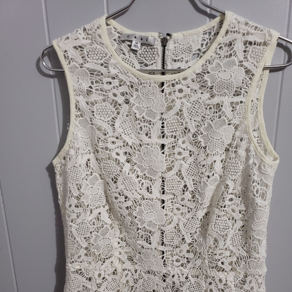 Beautiful CAbi lace crochet sleeveless top